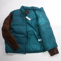 未使用品 23ss Supreme UNDERCOVER Puffer Jacket Teal M シュプリーム アンダーカバー パファージャケット スタッズ レザースリーブ_画像3