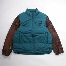 未使用品 23ss Supreme UNDERCOVER Puffer Jacket Teal M シュプリーム アンダーカバー パファージャケット スタッズ レザースリーブ_画像1