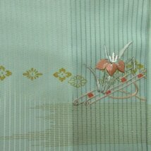 ★着物10★ 1円 絹 付下げ 刺繍 竪絽 夏物 単衣 身丈155cm 裄64cm [同梱可] ☆☆☆_画像5