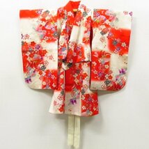 ★着物10★ 1円 絹 子供着物 女児用 袷 身丈77cm 裄41cm [同梱可] ☆_画像6