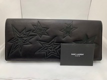 ☆格安セール☆　YVES SAINT LAURENT イヴ サンローラン YSL 3C1384520　0115 星 スター 刺繍 ステッチ クラッチバッグ ブラック ◆22630_画像7