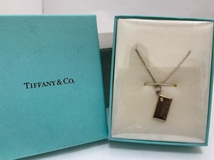  ☆1円スタート☆ Tiffany&Co. ティファニー レター 手紙 モチーフ 1PD ダイヤモンド ネックレス チャーム シルバー SV925 ◆22686