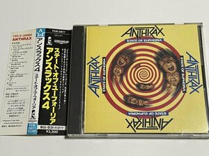 国内盤CD アンスラックス『ステート・オブ・ユーフォーリア』帯つき Anthrax State Of Euphoria P33D-20077