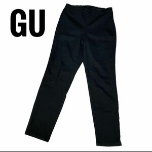 GU ボトムス　パンツ　シンプル　黒　ブラック　ウエストゴム　ポケット2