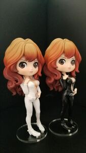 ルパン三世 Q posket－FUJIKO MINE－峰 不二子 バンプレスト プライズ フィギュア （白 ホワイト、黒 ブラック） 用台座