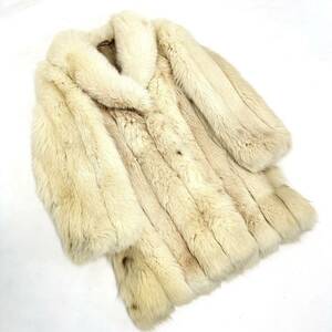 【貂商】 h1853斑点 フォックス ハーフコート デザインコート フォックスコート セミロング 狐皮FOX fox身丈約80cm