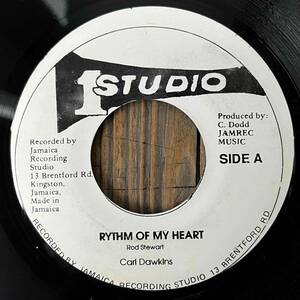 *A LOVE I CAN FEEL riddim!Rod Stewart. HIT bending cover![Carl Dawkins - Rythm Of My Heart (Rhythm Of My Heart)]7inch Studio One US