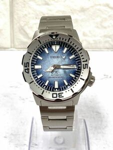 美品 SEIKO セイコー アイスモンスター 4R36-11D0 限定 ブラックモンスター ダイバーズ 自動巻き 腕時計 fah 1H838A