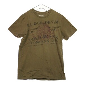 【20759】 POLO JEANS COMPANY RALPH LAUREN ポロジーンズ ラルフローレン トップス メンズTシャツ 半袖Tシャツ ロゴプリント カーキ 36 M