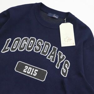 新品 ロゴス LOGOS DAYS アウトドア メンズ セーター ニット スウェット Mサイズ 紺