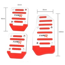 【匿名配送】 Type R ペダルカバー MT用 ブラック 3個セット アルミ ステンレス 汎用 MT車 黒 ブレーキ アクセル クラッチ フットペダル_画像4