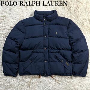 Big size!! 現行 極肉厚 XL POLO RALPH LAUREN ポロラルフローレン メンズ ダウンジャケット 軽量 ポニーロゴ ネイビー 紺 RL アウター