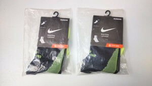 新品未使用 ナイキ NIKE Elite Lightweight RUNNING DRI-FIT2　ランニング　ソックス　靴下　カラー；BK/YL(072)　サイズ；24-25.5cm　2set