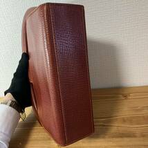 1-222 LOEWE ロエベ セカンドバッグ クラッチバッグ パーティバッグ レザー シボ革 ヴィンテージ レトロ レッド オレンジ 赤茶 _画像5