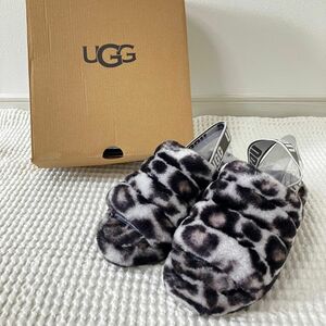 新品　アグ　ugg レオパード　サンダル　ムートン　22 ファー　ローファー