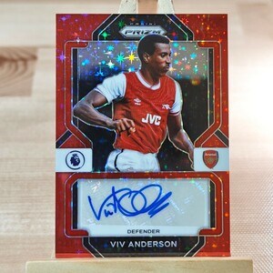 ヴィヴ・アンダーソン 2022-23 Panini Prizm EPL Viv Anderson Red Star Auto Arsenal Autograph 直筆サインカード