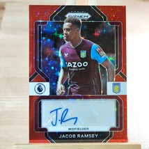 ジェイコブ・ラムジー 2022-23 Panini Prizm EPL Jacob Ramsey Red Star Auto Aston Villa Autograph 直筆サインカード_画像1