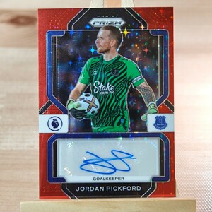 ジョーダン・ピックフォード 2022-23 Panini Prizm EPL Jordan Pickford Red Star Auto Everton Autograph 直筆サインカード