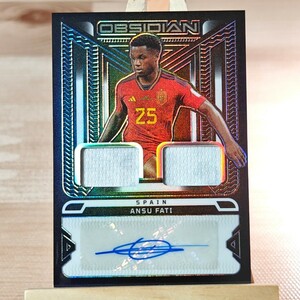 199枚限定 アンス・ファティ 2022-23 Panini Obsidian Ansu Fati Dual Jersey Ink Auto 059/199 Spain 直筆サインカード