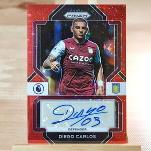 ジエゴ・カルロス 2022-23 Panini Prizm EPL Diego Carlos Red Stars Auto Aston Villa Autograph 直筆サインカード