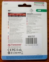 ★Transcend SDカード 2GB★ 新品・未開封_画像3