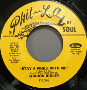 【SOUL 45】SHARON RIDLEY - STAY A WHILE WITH ME / WHEN A WOMAN FALLS IN LOVE (s240105022) 