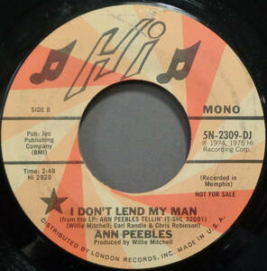 【SOUL 45】ANN PEEBLES - I DON'T LEND MY MAN / (STEREO) (s240119006)