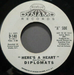 【SOUL 45】DIPLOMATS - HERE'S A HEART / GRANNY WAS HER NAME (s240122019)
