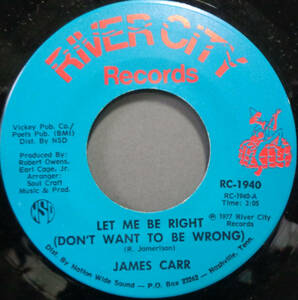 【SOUL 45】JAMES CARR - LET ME BE RIGHT / BRING HER BACK (s240123011)