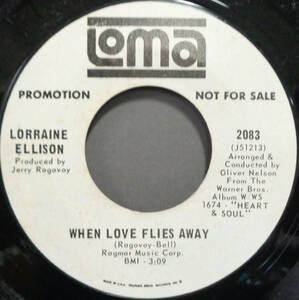 【SOUL 45】LORRAINE ELLISON - WHEN LOVE FLIES AWAY / I WANT TO BE LOVED (s240103006)