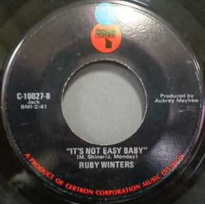 【SOUL 45】RUBY WINTERS - IT'S NOT EASY BABY / GREAT SPECKLED BIRD (s240121013)