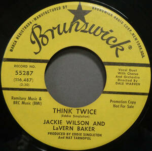 【SOUL 45】JACKIE WILSON & LaVERN BAKER - THINK TWICE / PLEASE DON'T HURT ME (s240122012) 