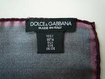 DOLCE&GABBANA ドルチェ＆ガッバーナ チーフ ブラック＆ボルドー シルク 11484_画像3