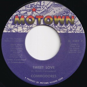 Commodores Sweet Love / Better Never Than Forever Motown US M 1381 F 205386 SOUL ソウル レコード 7インチ 45