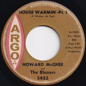 Howard McGhee And The Blazers House Warmin' (Part 1) / (Part 2) Argo US 5422 205515 JAZZ ジャズ レコード 7インチ 45