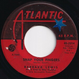 Barbara Lewis Snap Your Fingers / Puppy Love Atlantic US 45-2214 205519 R&B R&R レコード 7インチ 45