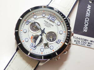 エンジェルクローバー ソーラー クロノグラフ腕時計 TCD45SWH-WH #553