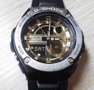 送料３００円～！カシオ ジーショック GST-210B-1A9JF ジースチール 黒金 ゴールド X ブラック CASIO G-SHOCK G-STEEL 定価４７２５０円