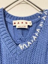 マルニ　marni ダメージ　ケーブル　ニット　ベスト　ノースリーブ　セーター　メンズ　46 刺繍　ウール　Vネック　レイヤード　チルデン_画像5
