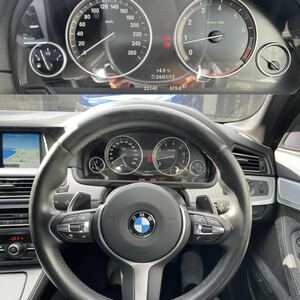 2016年　BMW F10 523i Mスポーツ 後期LCI 純正ステアリング　パドルシフト　ホーンパッド付き　6シリーズ 7シリーズ 対応