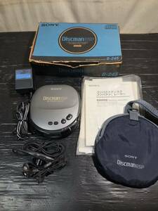 011103 美品 SONY ソニー CDウォークマン D-245 Discman ESP 元箱付 リモコン RM-DM19 イヤホン MDR-E741