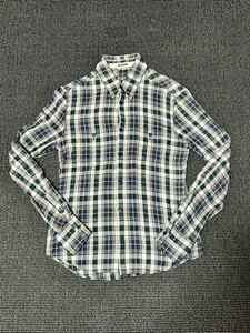 FACTOTUM ファクトタム 長袖 シャツ ワークシャツ46 グリーン/ネイビー系 チェック 日本製