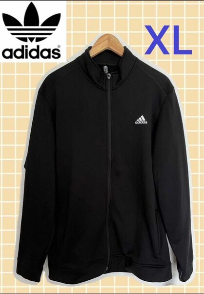 新品 アディダス adidas フリース フルジップ ジャケット【XLサイズ】黒 メンズ ジャージ