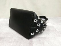 超美品●JIMMY CHOO ジミーチュウ●ソフィア●パンチングスター●カーフ レザー 本革●トート バッグ●黒●シルバー金具●腕掛け●Js43231_画像8