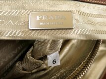 ●超美品●PRADA プラダ●三角ロゴプレート●リザード 本 トカゲ 革 カーフ レザー 本革●ショルダー トート バッグ●茶系●B5●Js43095_画像7