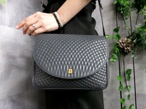 ●超美品●BALLY バリー●Bロゴ金具●キルティング ラム レザー 本革●ショルダー バッグ●グレー●ゴールド金具●斜め掛け●Js43293