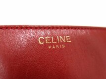 ◆美品◆CELINE セリーヌ◆マカダム◆カーフ レザー 本革◆ミニ ショルダー バッグ ポシェット◆レッド ゴールド金具◆斜め掛け◆A3672_画像10