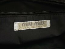 ◆美品◆miu miu ミュウミュウ◆メンズ◆アーカイブ◆ロゴ型押し◆カーフ レザー 本革 ナイロン◆ショルダー バッグ◆茶 SV金具◆A3649_画像9