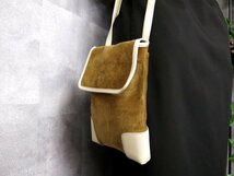 ●超美品●LOEWE ロエベ●アナグラム ロゴ型押し●スエード カーフ レザー 本革●ショルダー バッグ●ブラウン アイボリー●G金具●Js43678_画像3