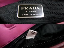 美品●PRADA プラダ●三角ロゴプレート●ニット カーフ レザー 本革●トート バッグ●ピンク●シルバー金具●イタリア製●腕掛け●Js43649_画像7